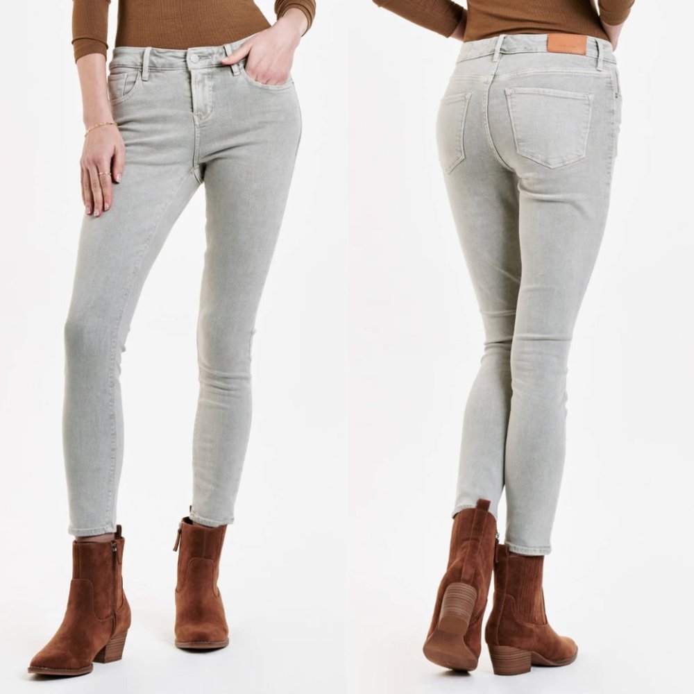 Dear John Jeans Cuffed Twill Knit Denim Trousers Gray SZ 28 - LIKE NEW!
